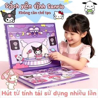 Bộ sách dán nam châm im lặng tự làm theo chủ đề Sanrio - Đồ chơi giáo dục sáng tạo - Bộ sưu tập Sanrio