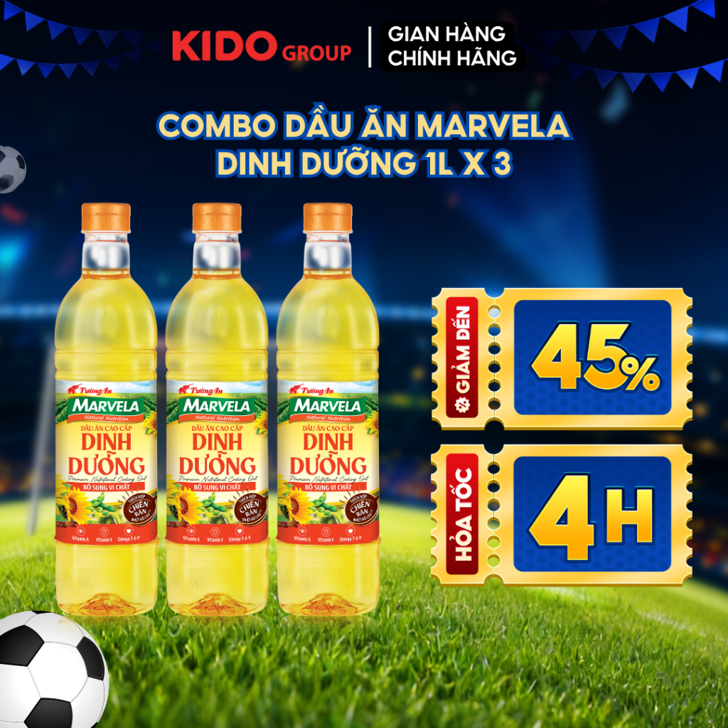 Combo 3 Chai Dầu Ăn Marvela Dinh Dưỡng 1L