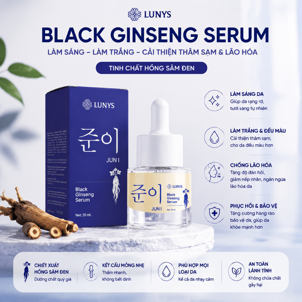 ✨Phục hồi hàng rào da!Không còn thâm sạm, nếp nhăn! Serum Black Ginseng30ml  – Trắng Da, Mờ Thâm, Chống Lão Hóa hiệu quả