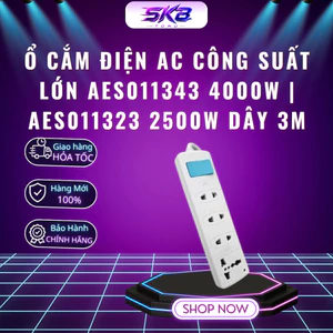 Ổ cắm điện AC công suất lớn AES011343 4000W | AES011323 2500W dây 3m, dùng cho bếp điện, bình đun - Bảo hành 12 tháng