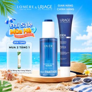 Bộ đôi Phục hồi, cấp ẩm & giảm mụn Serum LOMERE & Gel dưỡng URIAGE cho da nhạy cảm, mụn, bong tróc