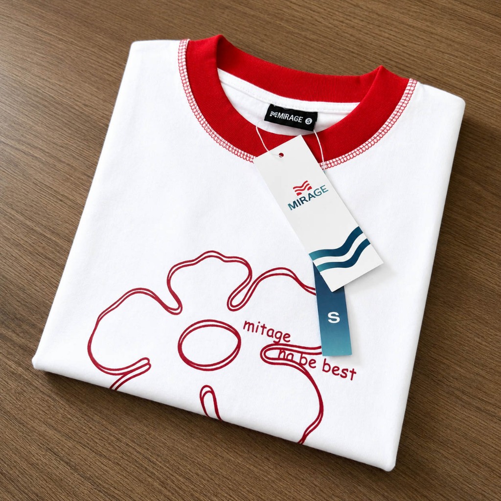 Áo Thun Phối Viền Bông Hoa Xinh Yêu, Chất Cotton Mềm Mịn, Có Kèm Hình Thật.