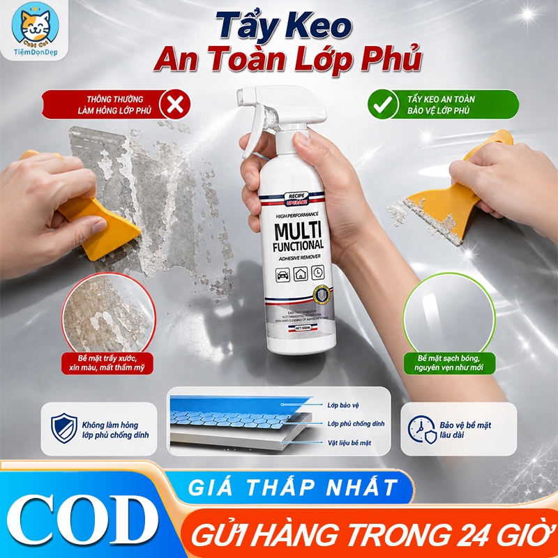 Dung dịch tẩy keo - Tẩy băng dính, decal - Làm sạch nhanh, không để lại vết-Cubi