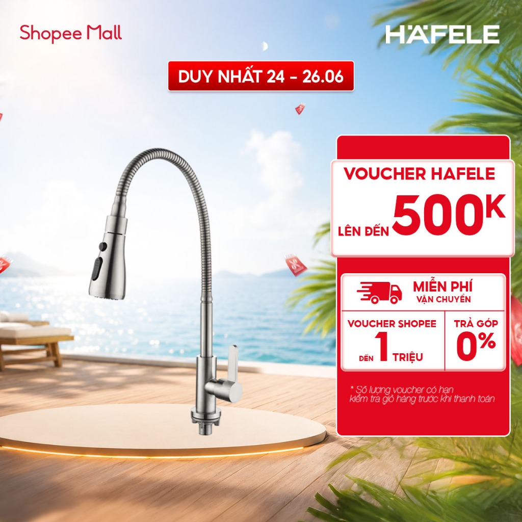 [NEW] Vòi Bếp HAFELE Nước Lạnh Chrome 495.50.280