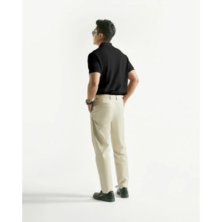 Áo polo nam màu đen trơn . Form Fitted - ROUTINE 10S25POL024R2