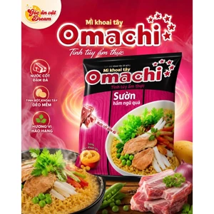 Mì Omachi Xốt Bò Hầm Đậm Đà, Mì Khoai Tây Sợi Dai, Mì Ăn Liền Đậm Vị Cao Cấp, Thùng 30 gói