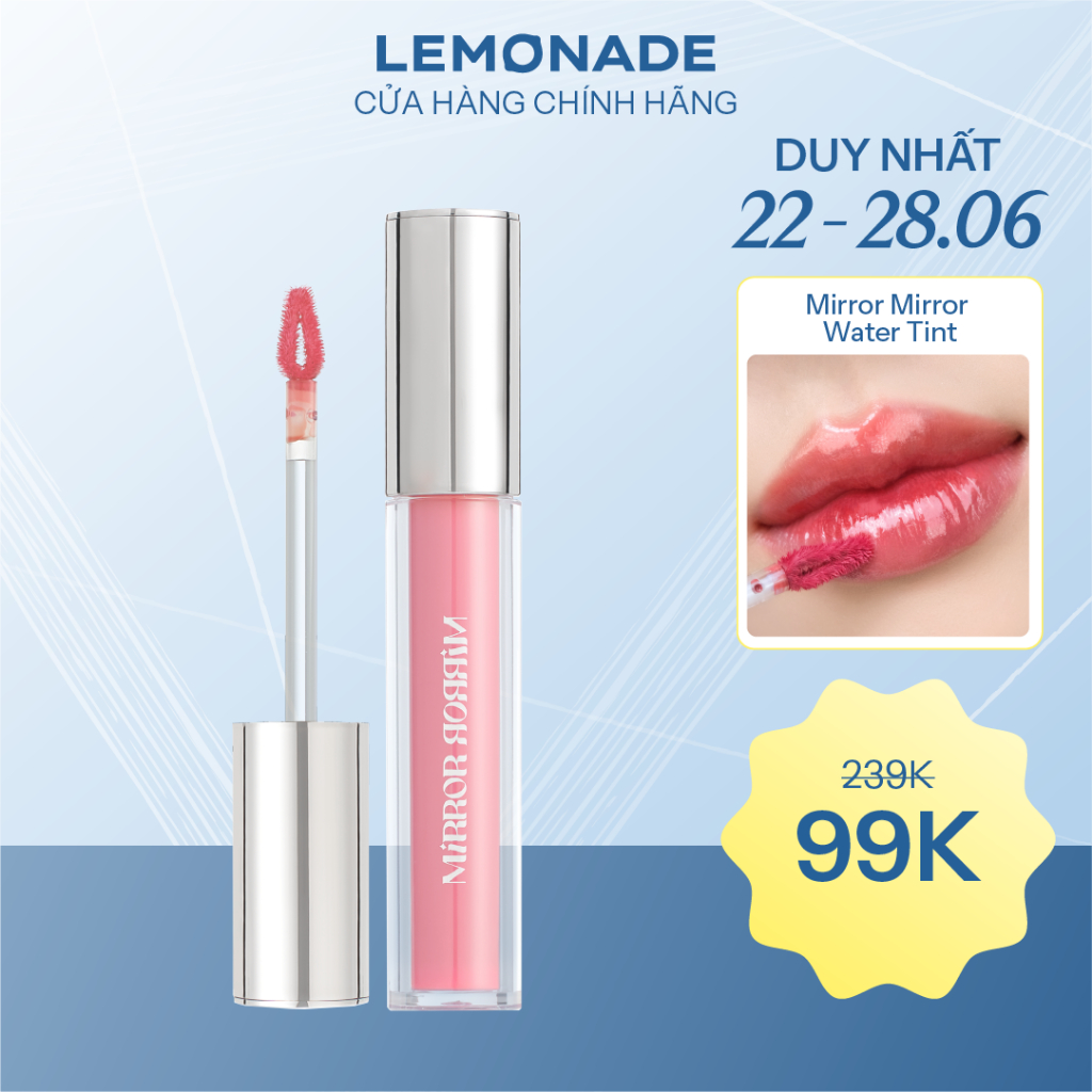 [99k/ cây] Son tint bóng không dính bền màu Lemonade Mirror Mirror Water Tint 4g