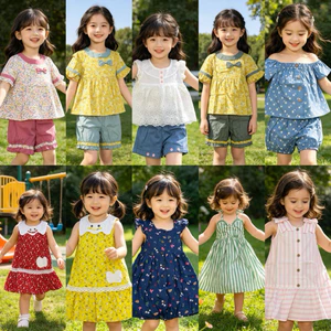 Bộ & Váy Bé Gái Mùa Hè Thời Trang, Mina Chất Mát Thoáng Khí, Size 1-10 Tuổi (8-33kg) Dễ Thương Cho Bé