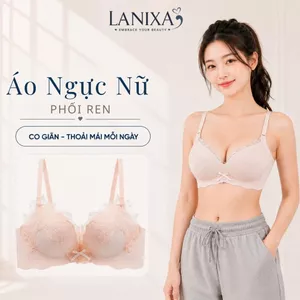 Áo ngực nữ su đúc không gọng đệm mút vừa nâng quả tạo khe gợi cảm phối ren sang trọng LANIXA A1849 -CB