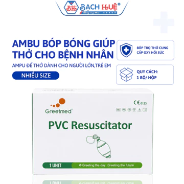 Ambu bóp bóng giúp thở Greetmed người lớn và trẻ em, sơ sinh - Hỗ trợ hô hấp khẩn cấp, an toàn & dễ dử dụng