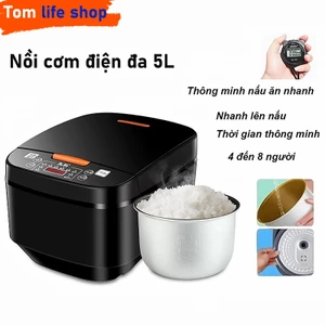 Nồi cơm điện đa năng gia dụng 5L dung tích lớn 220V Tích Chảo Chống Dính Tản Nhiệt Đồng Đều Nấu Nhanh Nấu Súp Và