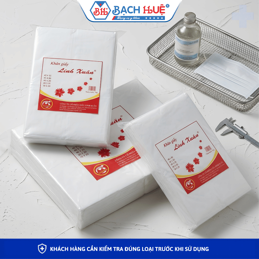 Giấy Y Tế Linh Xuân Bịch 1kg Đa Năng - Giấy Thấm Lót Cho Bé, Khăn Lau Siêu Âm (Size 40x50 / 40x25)