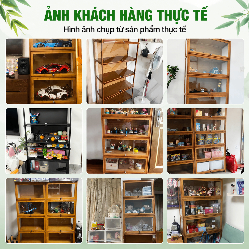 Tủ Trưng Bày Kệ Sách Gỗ Tủ Trang Trí Phòng Ngủ Trưng Bày Figure Tượng Nhỏ Lưu Trữ Đồ Lưu Niệm