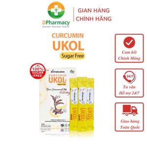 Nano Curcumin Bioturcumin Ukol Sugar Free (Không Đường), Hỗ Trợ Giảm Đau Dạ Dày, Ợ Hơi, Ợ Chua