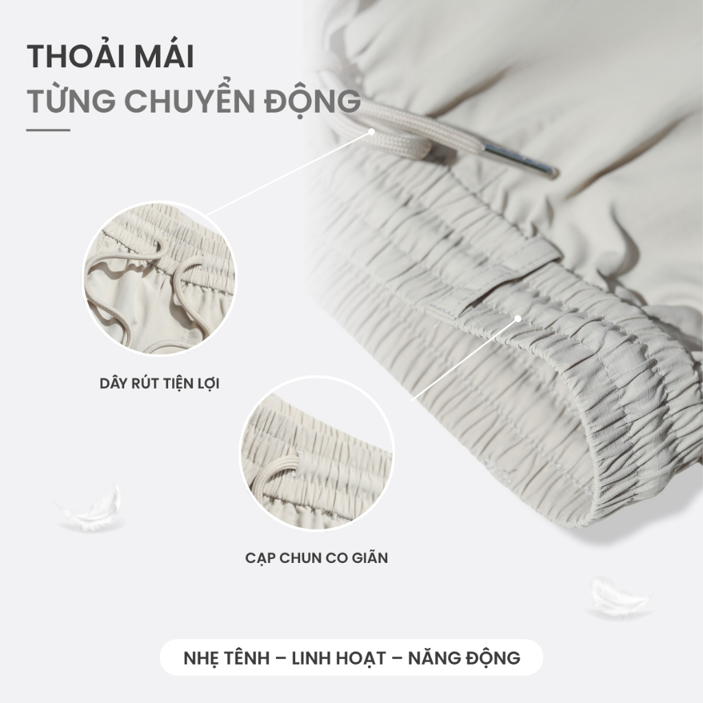 Quần dài ống rộng nữ TOKYOLIFE có dây chun, chất vải dù nhẹ thoáng mát thiết kế thời trang 40005378