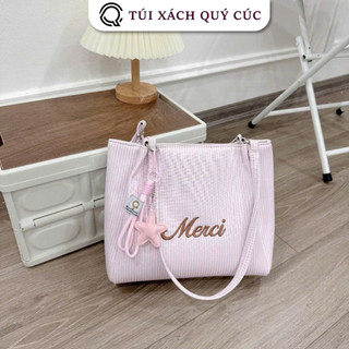 (Deal Mở Bán)Túi Tote Đeo Vai Nữ Merci Kẻ Sọc Cao Cấp (Tặng Kèm Charm Sao) Phong Cách Hàn Quốc Thanh Lịch ,Túi Merci 001