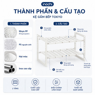 Kệ gầm bếp inochi - Tokyo màu Trắng/Ghi sữa