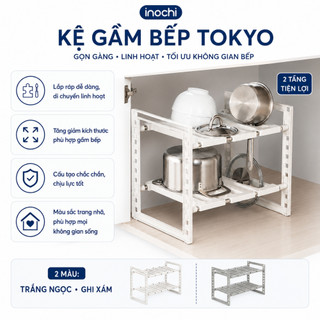 Kệ gầm bếp inochi - Tokyo màu Trắng/Ghi sữa