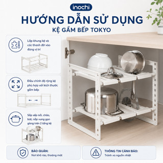 Kệ gầm bếp inochi - Tokyo màu Trắng/Ghi sữa