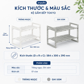 Kệ gầm bếp inochi - Tokyo màu Trắng/Ghi sữa