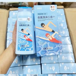 Homee.cok Sữa Tắm Gội Khử Clo Sau Bơi 2in1 600ml - Làm Sạch Mùi Clo Hồ Bơi, Chăm Sóc Da Tóc Dịu Nhẹ Cho Bé Và Người Lớn
