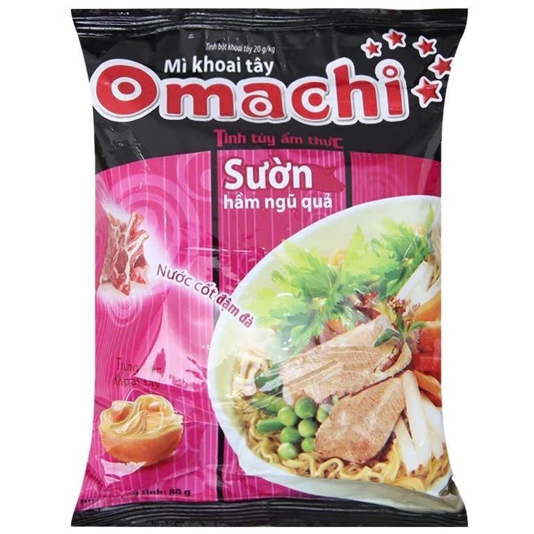 [Chính Hãng] Mì Omachi Xốt Bò Hầm Đậm Đà, Mì Khoai Tây Sợi Dai, Mì Ăn Liền Đậm Vị Cao Cấp, Thùng 30 gói