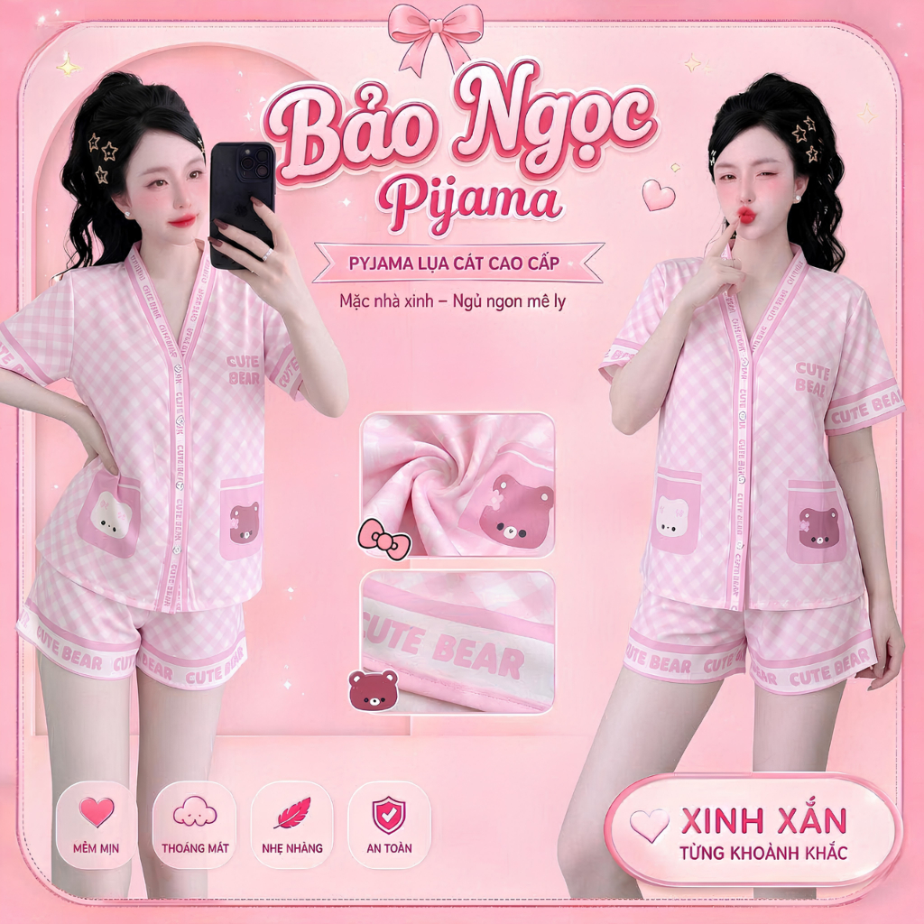 [MẪU HÈ] Bộ Đồ Ngủ Pijama Lụa Cát Mềm Mịn Thiết Kế Thanh Lịch Trẻ Trung Hot Trend 2026
