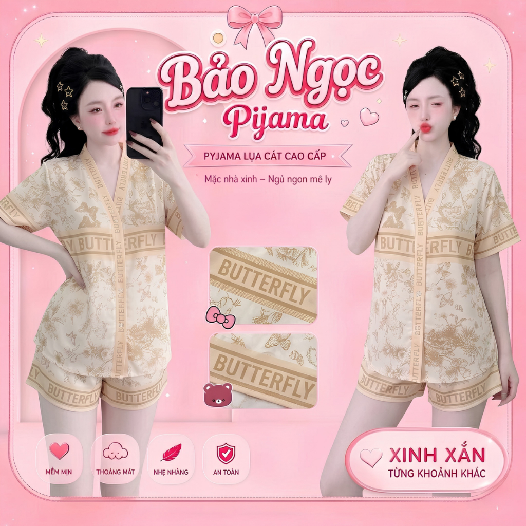 [MẪU HÈ] Bộ Đồ Ngủ Pijama Lụa Cát Mềm Mịn Thiết Kế Thanh Lịch Trẻ Trung Hot Trend 2026