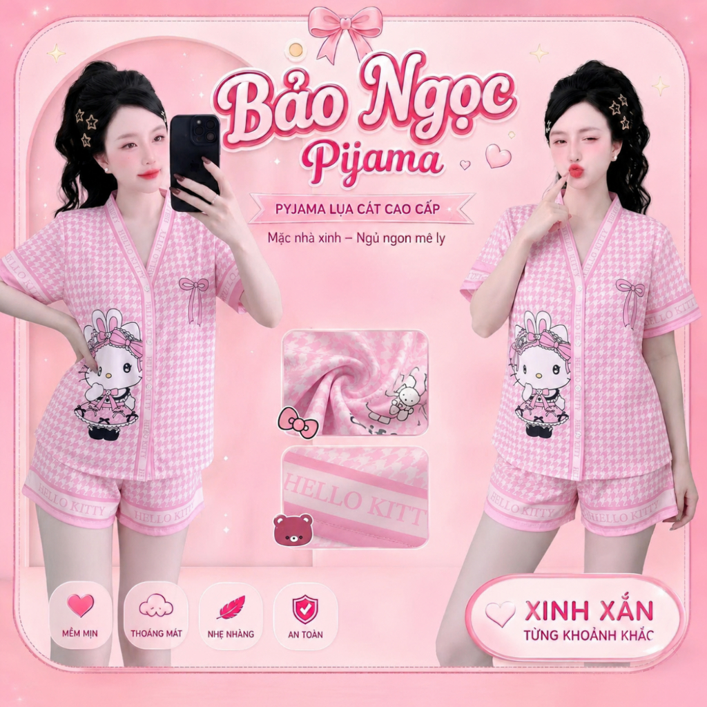 [MẪU HÈ] Bộ Đồ Ngủ Pijama Lụa Cát Mềm Mịn Thiết Kế Thanh Lịch Trẻ Trung Hot Trend 2026