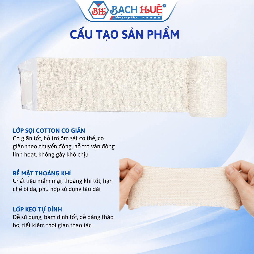Băng thun Urgo Crepe có keo dính - Co giãn êm ái, cố định chắc chắn, giải pháp hỗ trợ chăm sóc