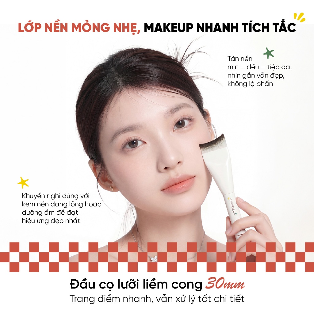 [Hà Linh chọn] Cọ Dàn Nền Amortals Hình Lưỡi Liềm - Đầu Cọ Siêu Mỏng 0.1mm, Tán Nền Siêu Mịn