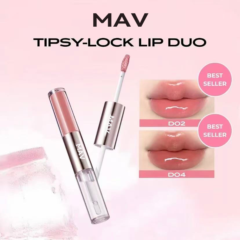💄[COD]Bền Màu Suốt Ngày!Dễ Dàng Tạo Đẹp! MAV Son Kem Bóng Hai Đầu Tipsy-Lock1.5g Best Seller DO2 & DO4💖