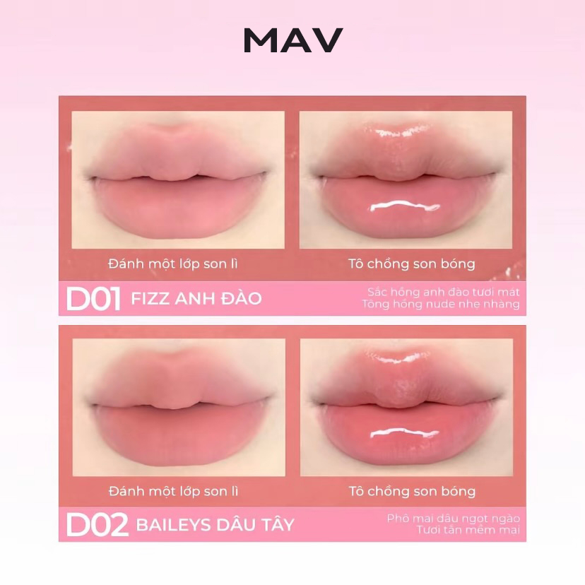 💄[COD]Bền Màu Suốt Ngày!Dễ Dàng Tạo Đẹp! MAV Son Kem Bóng Hai Đầu Tipsy-Lock1.5g Best Seller DO2 & DO4💖