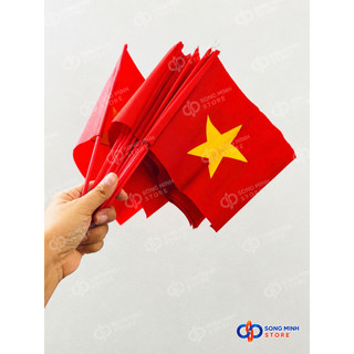 CỜ ĐỎ SAO VÀNG - CỜ TỔ QUỐC - CỜ NƯỚC CẦM TAY [CÁN NHỰA ĐỎ]