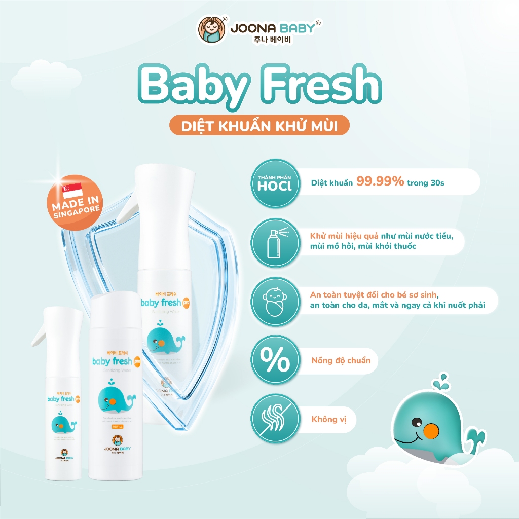 Xịt đa năng khử khuẩn,khử mùi đồ chơi, bình sữa, núm ti giả Baby Fresh Pro 300ml cho bé - Joona Baby