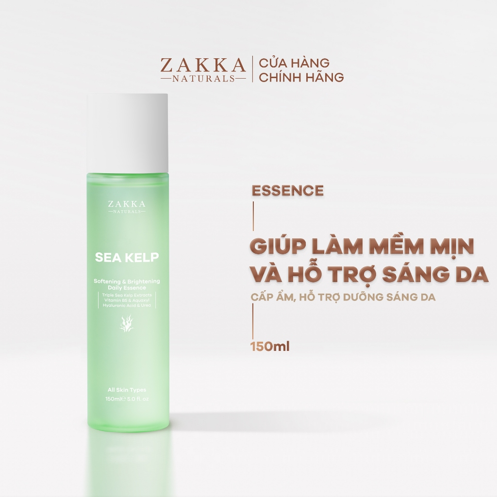 Nước dưỡng Tảo Biển làm mềm mịn & hỗ trợ sáng da Zakka Naturals Sea Kelp Daily Essence 150ml