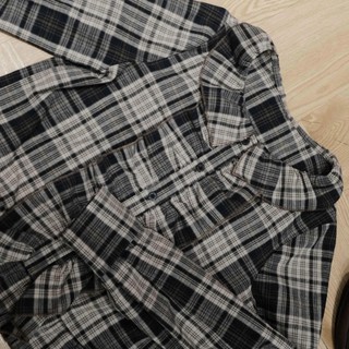 Áo kiểu cổ viền bèo chi tiết kẻ caro dành cho nữ Ao225 247Store
