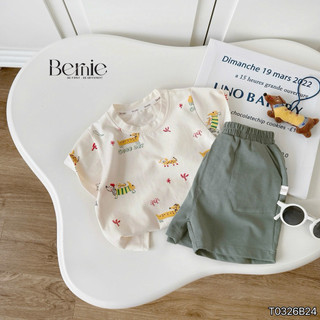 Set cotton in trần Puppy good day rực rỡ mềm,thấm hút mồ hôi B004