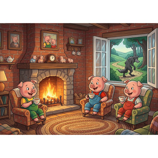 COMBO SỈ 5 tranh ghép A4 20 mảnh; 40 mảnh; 80 mảnh Chủ đề Ba chú heo con TooYoo TG0172