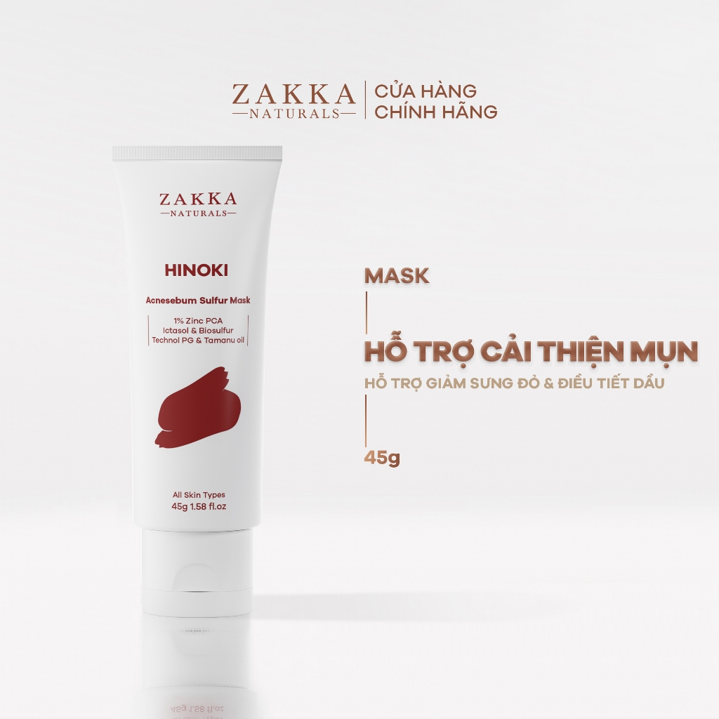 [BAO BÌ MỚI] Mặt nạ hỗ trợ kiểm soát bã nhờn & cải thiện mụn Hinoki Zakka Naturals 45g