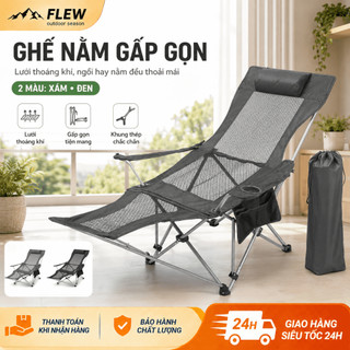 Ghế Xếp Ngoài Trời Thoáng Khí, Ghế Tựa Cắm Trại Chịu Tải 200KG, Lưới Mềm, Gấp Gọn Di Động Đa Năng