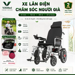 Xe Lăn Điện Lưng Cao VA-XE08 Cao Cấp - Gấp gọn, An toàn cho Người Già & Người Bệnh (BẢO HÀNH 2 NĂM)