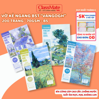 Vở B5 Vangogh 200 Trang Giấy Dày Classmate Ghi Chép, Viết Bài, Tập Kẻ Ngang Vangogh Chống Thấm