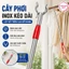 Cây phơi quần áo bằng inox kéo dài 1,5M, Cây gậy lấy đồ trên cao có thể kéo dài xếp gọn