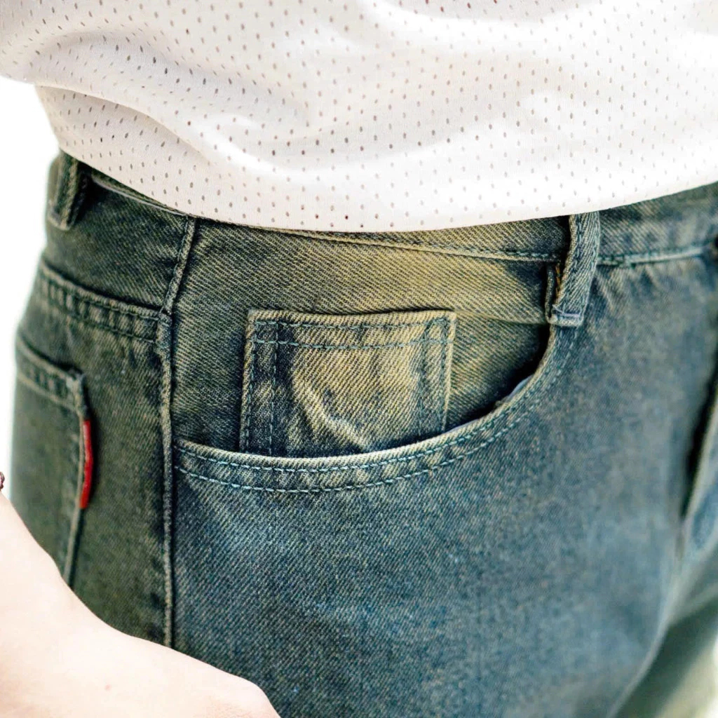 Quần jean nam rách ống suông phong cách streetwear Hàn Quốc cá tính học sinh, sinh viên