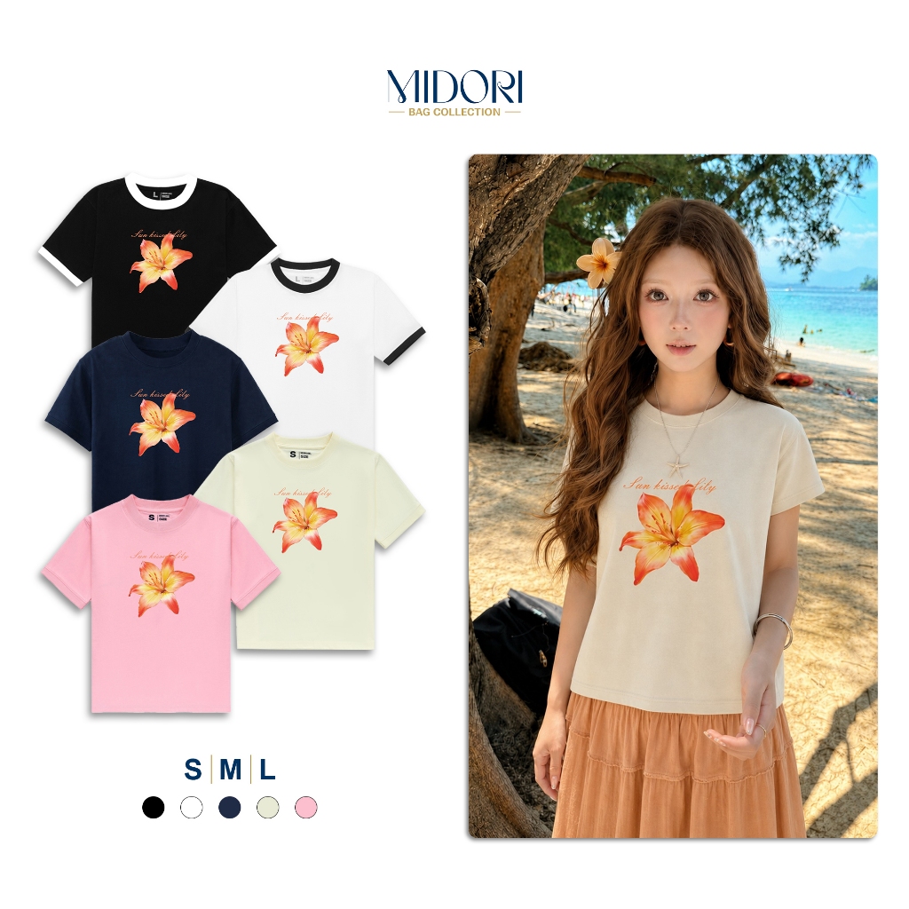 Áo Thun Baby Tee LILY Nam Nữ Unisex Cotton Basic Đi Chơi Đi Học Local Brand | MI MIDORI