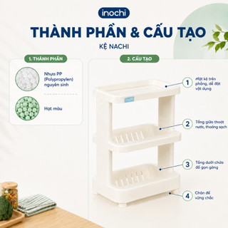 Kệ Nachi & Nachi Plus: Nhựa PP, Thiết Kế 3 Tầng, Dễ Tháo Lắp, Tiện Dụng, Gọn Gàng