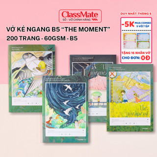Vở Kẻ Ngang B5 Classmate, Vở Kẻ Ngang Có Chấm 200 Trang, Bìa The Moment Chống Nước,  Tập Học Sinh Ghi Chép NB5-20-0205