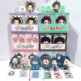 [hàng sẵn] 6 mẫu Demon Slayer Anime Felt Doll - Móc Khóa Nỉ Hộp Mù hộp Gacha 3D Nhiều Lớp Kimetsu No Yaiba (Mui