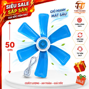Quạt treo mùng 6 cánh siêu mát 50cm, quạt treo màn gió mạnh cho phòng trọ